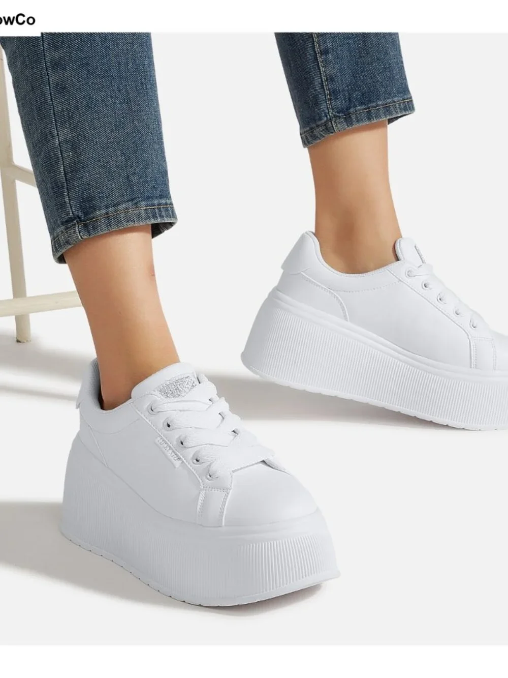 Platform Wedge Canvas Sneakers Lace Up Comfort Walking Casual